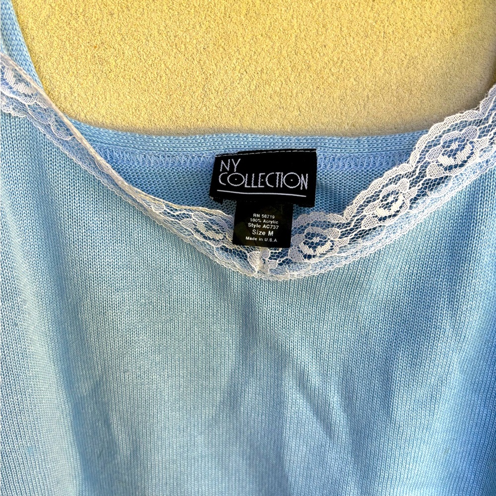 Light blue lace trim tank